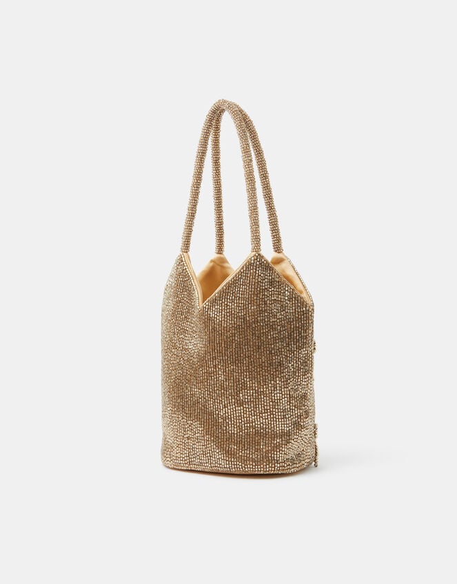 Bow Embellished Beaded Bag, , large