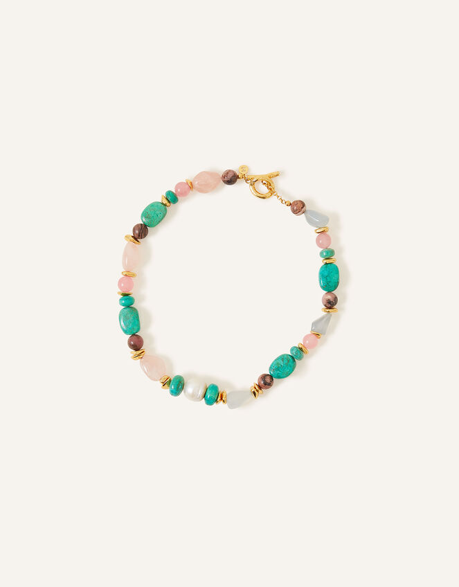 14ct Gold-Plated Stone Necklace, , large