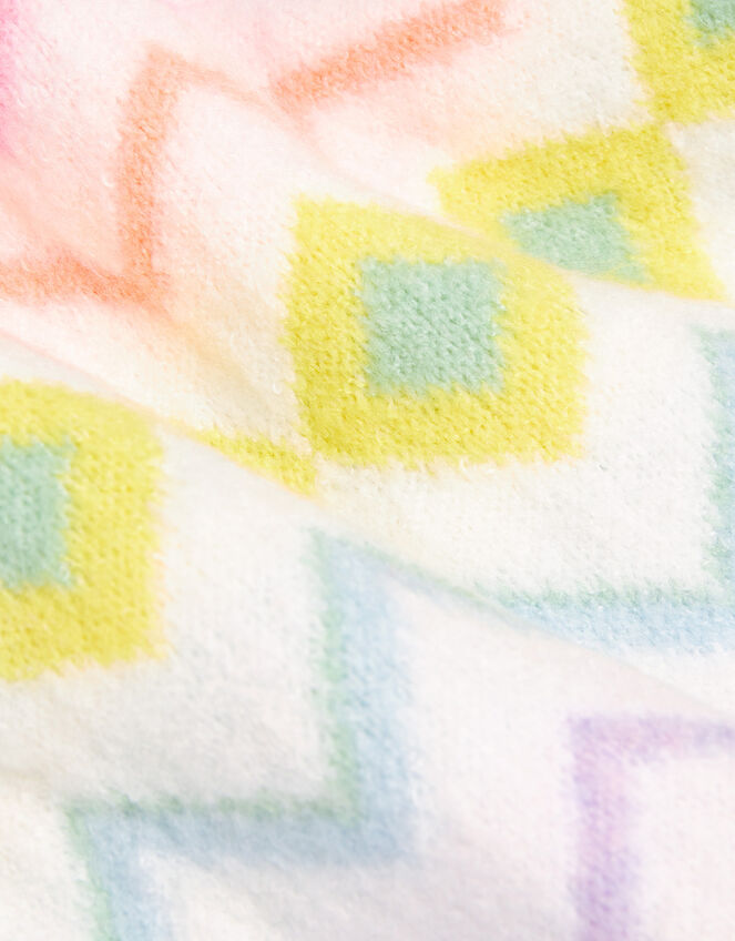 Girls Geometric Fair Isle Poncho, Multi (PASTEL-MULTI), large