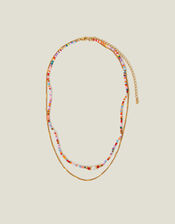 14ct Gold-Plated Stainless Steel Beaded Necklace, , large
