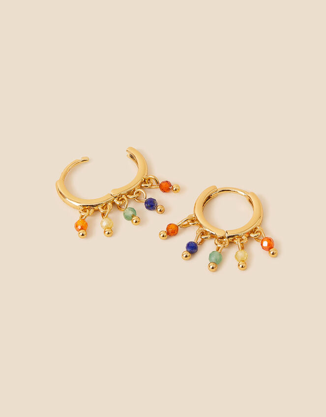 14ct Gold-Plated Charm Bead Earrings, , large