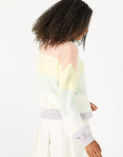 Round Neck Candy Stripe Jumper, Multi (BRIGHTS-MULTI), large