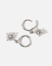 Platinum-Plated Starburst Earrings, , large