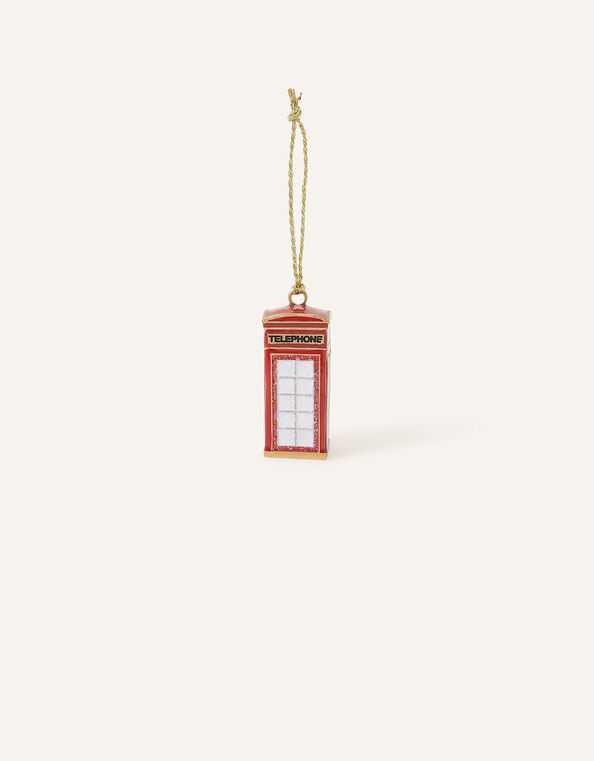 Enamel London Telephone Box Hanging Decoration, , large