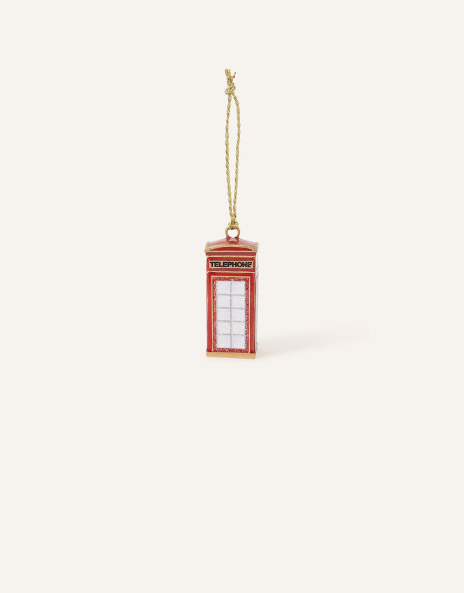 Enamel London Telephone Box Hanging Decoration, , large