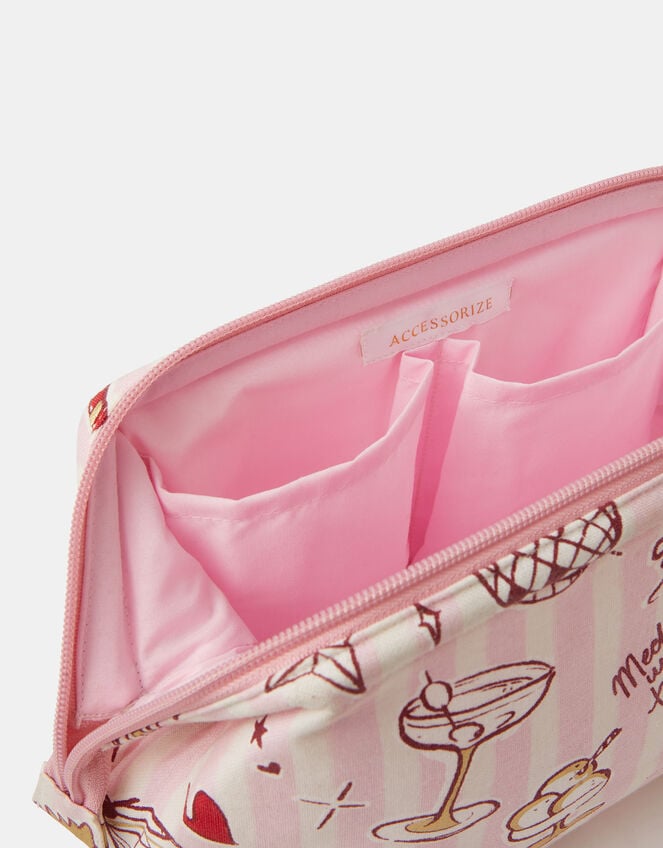 Christmas Stripe Make Up Bag, , large