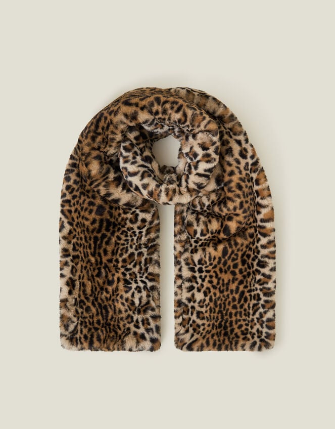 Faux Fur Stole Scarf, Leopard (LEOPARD), large