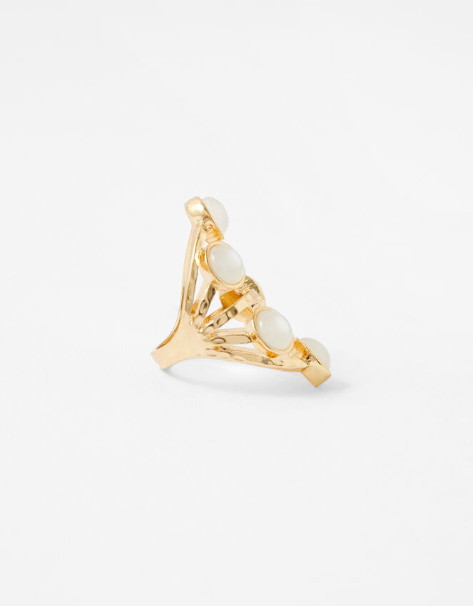 Estella Pearly Stone Ring, Cream (CREAM), large
