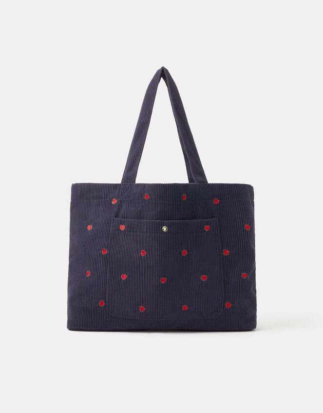 Heart Corduroy Shopper Bag, , large