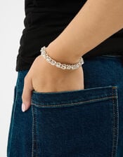 Cluster Link Chain Bracelet, Silver (SILVER), large
