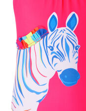 Zoe Zebra Colourful Swimsuit with Recycled Polyester, Multi (BRIGHTS-MULTI), large
