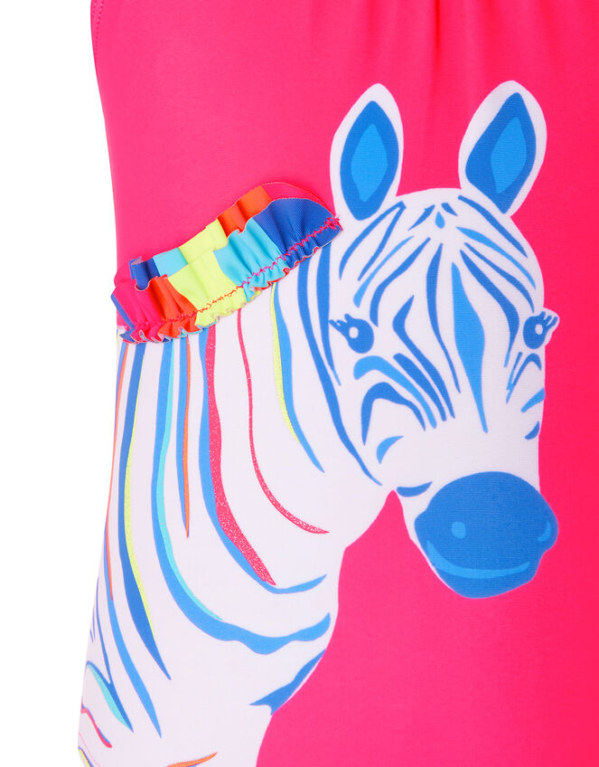 Zoe Zebra Colourful Swimsuit with Recycled Polyester, Multi (BRIGHTS-MULTI), large