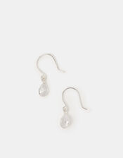 Sterling Silver Crystal Drop Earrings, , large