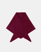 Plain Knitted Triangle Scarf, , large