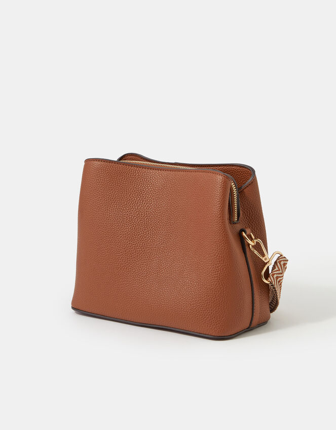 Webbing Strap Crossbody Bag , Tan (TAN), large