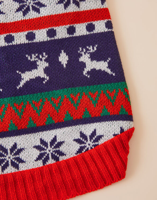 Christmas Fair Isle Dog Jumper, Multi (BRIGHTS-MULTI), large