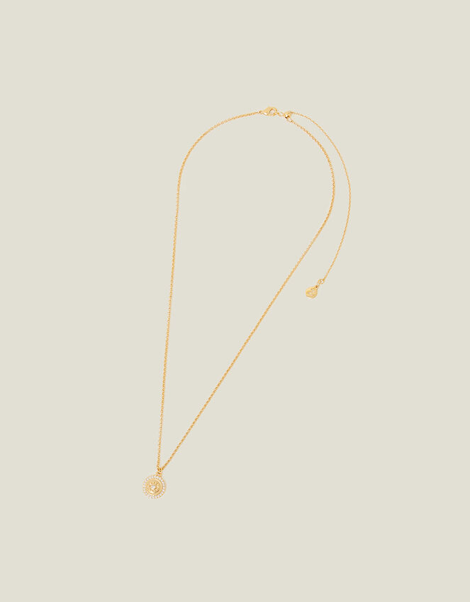 14ct Gold-Plated Disc Pendant Necklace, , large