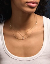 14ct Gold-Plated Sun Pearl Layered Necklace, , large