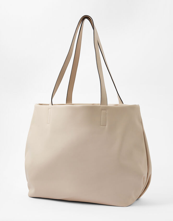 Savannah Pleated Slouch Shopper, Cream (CREAM), large