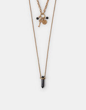Layered Key Charm Necklace, , large