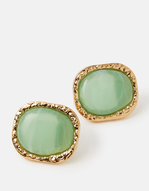 Resin Stone Stud Earrings, , large