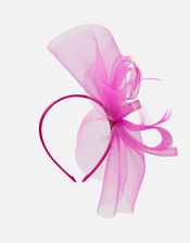 Mini Double Bow Crin Headband, Pink (FUCHSIA), large