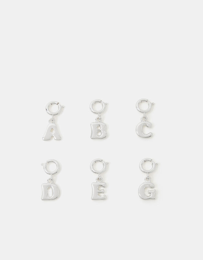 Bubble Initial Jewellery Charm, Silver (SILVER), large
