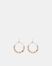 Beaded Hoop Mid Drop Earrings, , large