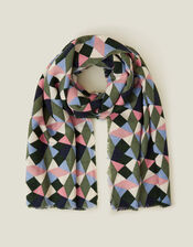 Geometric Blanket Scarf, Multi (BRIGHTS MULTI), large
