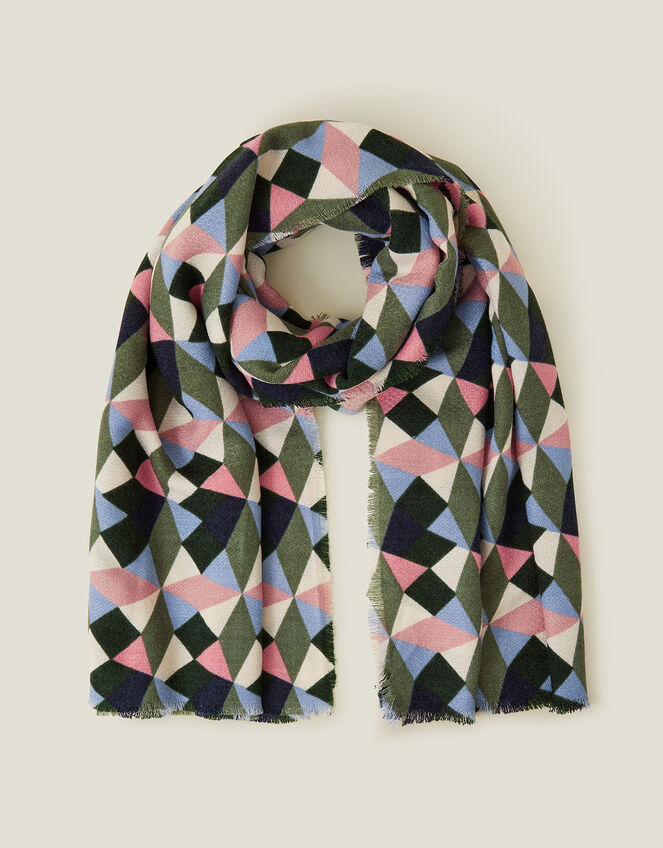 Geometric Blanket Scarf, Multi (BRIGHTS MULTI), large