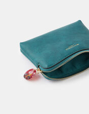 Resin and Reptile Coin Purse, Teal (TEAL), large