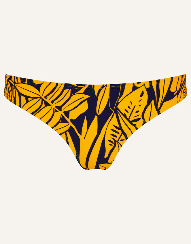 Palm Print Bikini Bottoms, Blue (NAVY), large