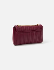 Carrie Chain Quilted Shoulder Bag , Red (BURGUNDY), large