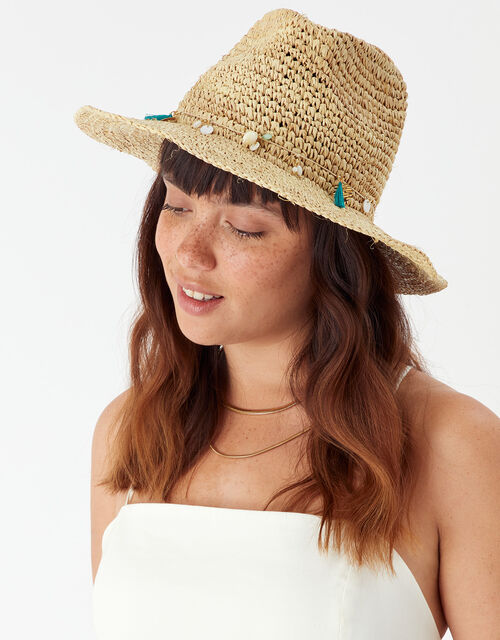 Stetson Seashell Straw Hat, Natural (NATURAL), large