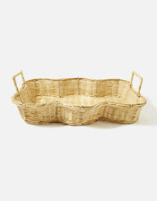 Hand Woven Wavy Wicker Tray, , large