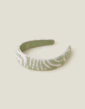 Zebra Beaded Headband, , large