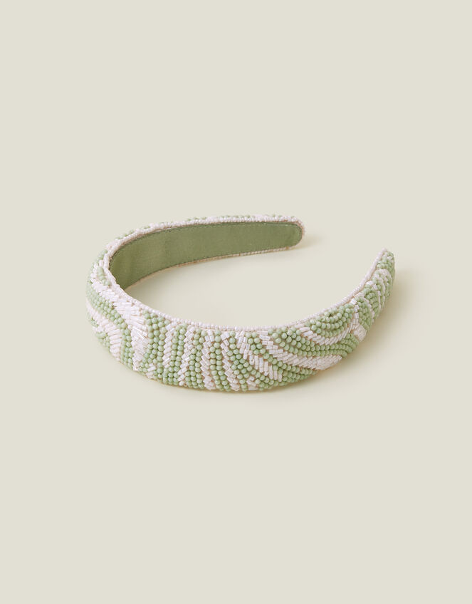 Zebra Beaded Headband, , large