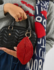 Beaded Lips Coin Purse, , large