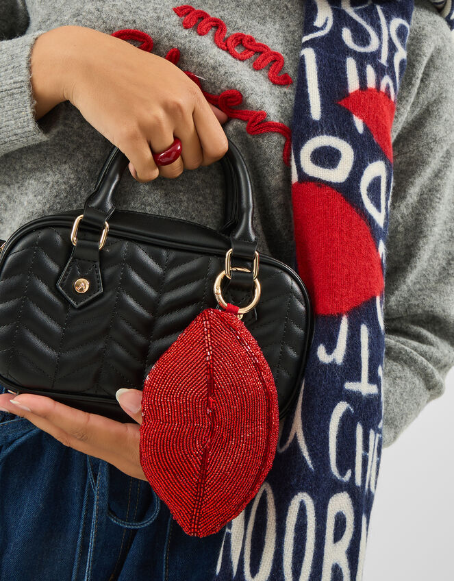 Beaded Lips Coin Purse, , large