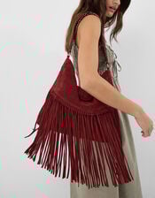 Fringe Suede Shoulder Bag, , large