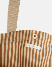 Stripe Palm Embroidered Shopper Bag, , large