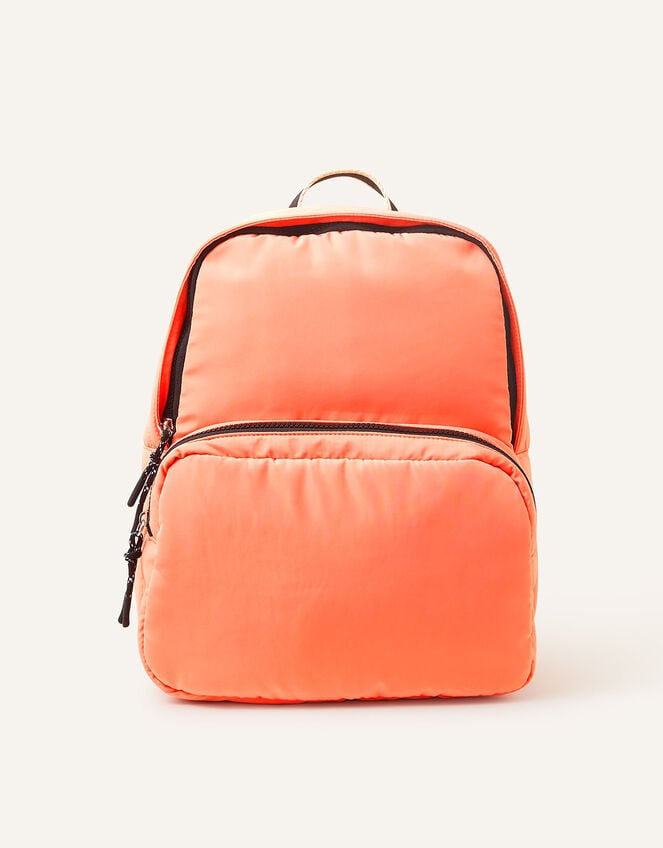 Contrast Detail Backpack with Recycled Nylon, , large
