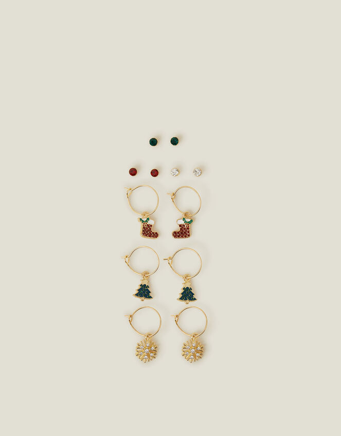 6-Pack Christmas Stud and Hoop Earrings, , large