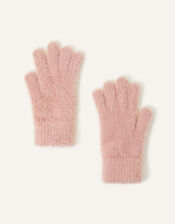 Super-Stretch Fluffy Knit Gloves, Pink (PALE PINK), large