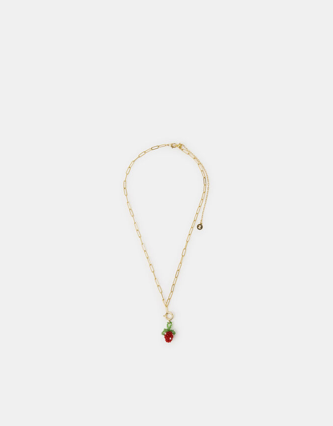 Strawberry Beaded Charm, , large