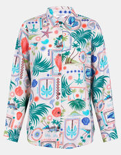 Postcard Print Shirt, Ivory (IVORY), large