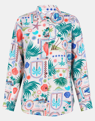 Postcard Print Shirt, Ivory (IVORY), large