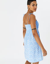 Ditsy Mini Dress, Blue (BLUE), large