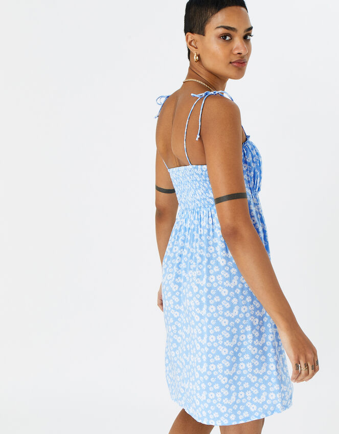 Ditsy Mini Dress, Blue (BLUE), large