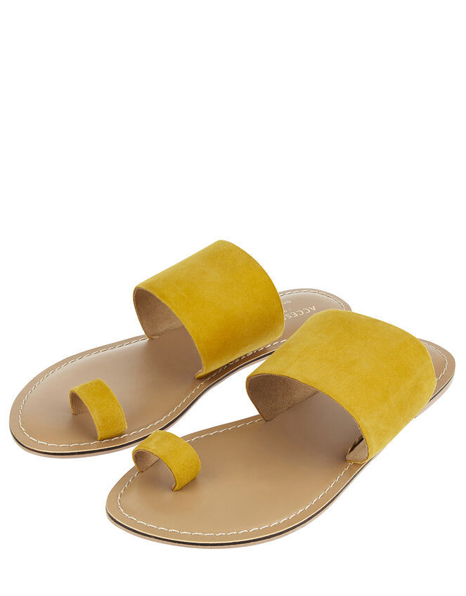 Charlotte Suede Sandals, Yellow (YELLOW), large